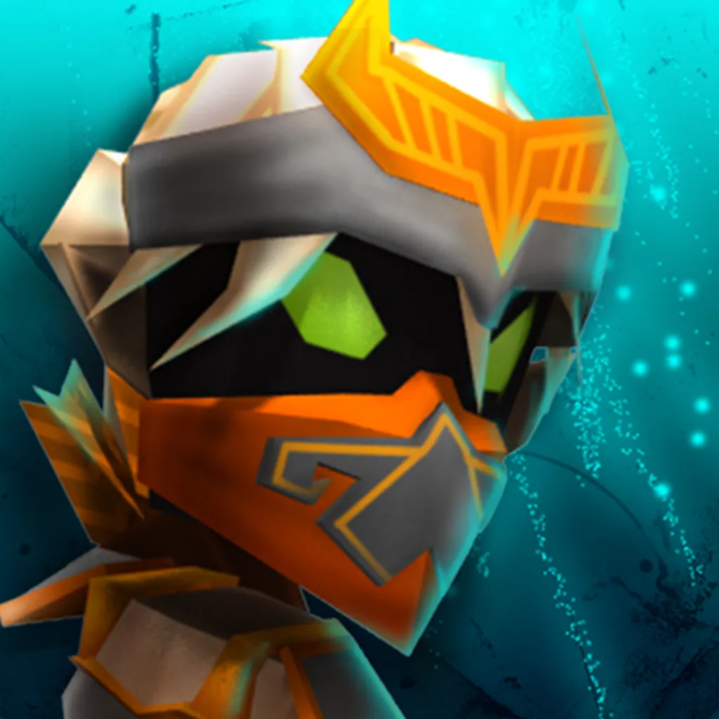 App icon: armored hero portrait
