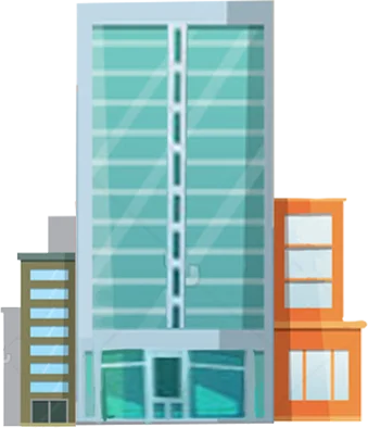 Corporation building icon from the world map