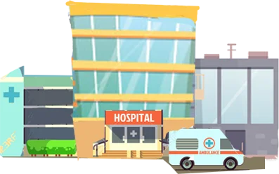 Hospital building icon from the world map