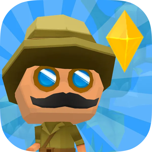 Jumpy Tree (Tree Climber) app icon showing an explorer character with a pith helmet and a glowing gem