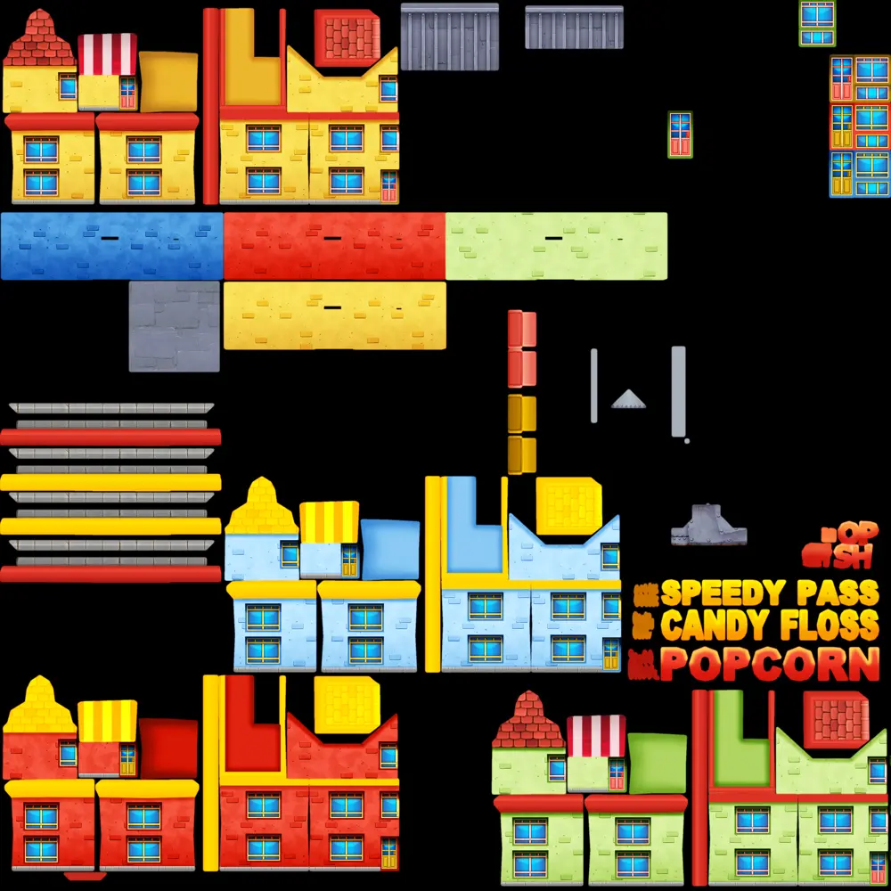 Carnival building and UI texture atlas