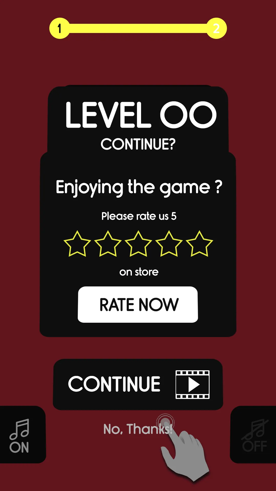 Color Jump rate-us / continue UI screen from the original PSD art