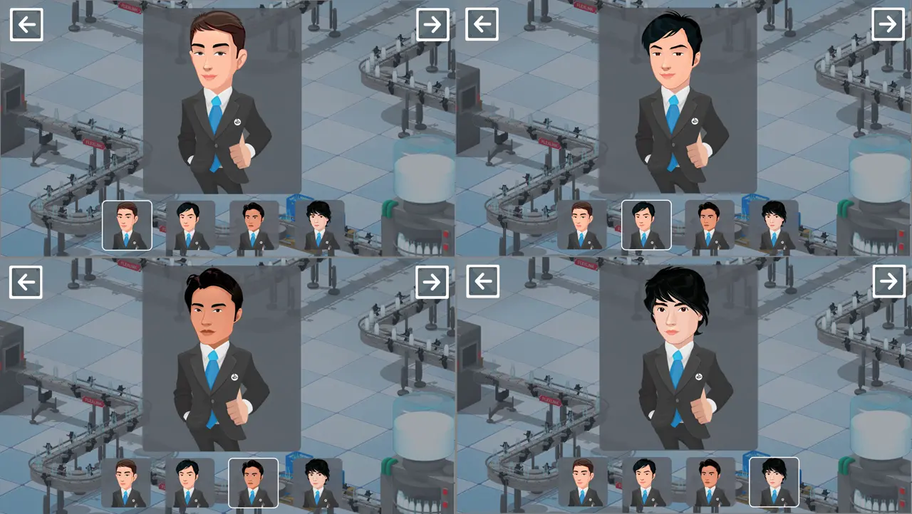 FlexLink avatar customization screen