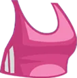 Sample avatar customization item art: a pink crop-top clothing icon for the RoomScape avatar creator