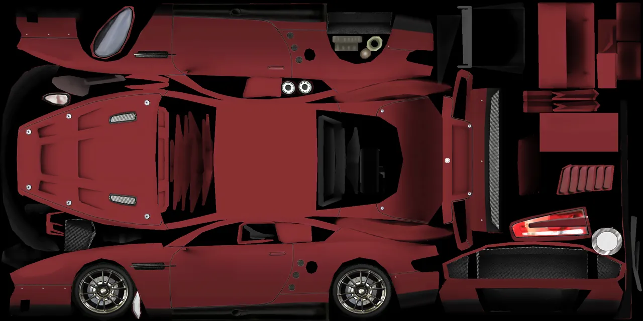 Player car diffuse livery texture (Lowpoly Sports Car asset)