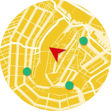 In-app map hint UI showing hunt marker locations