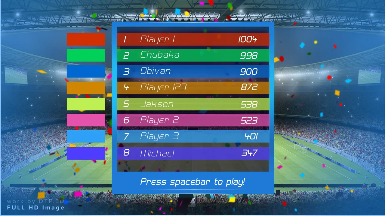 Snack Attack VR: ui score all players