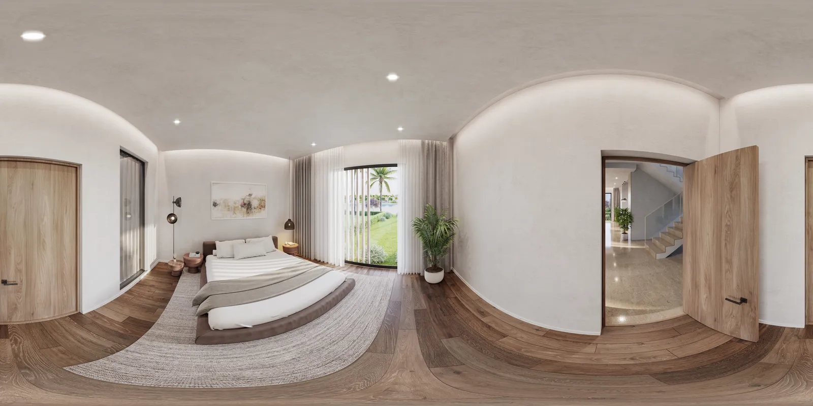 Guest bedroom with garden view